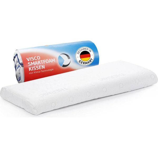 Cuscino Per Chi Dorme Sullo Stomaco 40X80 Hadar Low Thermic, Cuscino Piatto Da 6 Cm Per Chi Dorme Sullo Stomaco, Memory Foam Di Alta Qualità, Rivestimento Termoregolante,-image