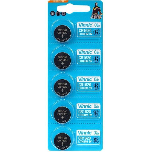 Batterie Al Litio CR1620 Vinnic, 5 Pezzi.-image