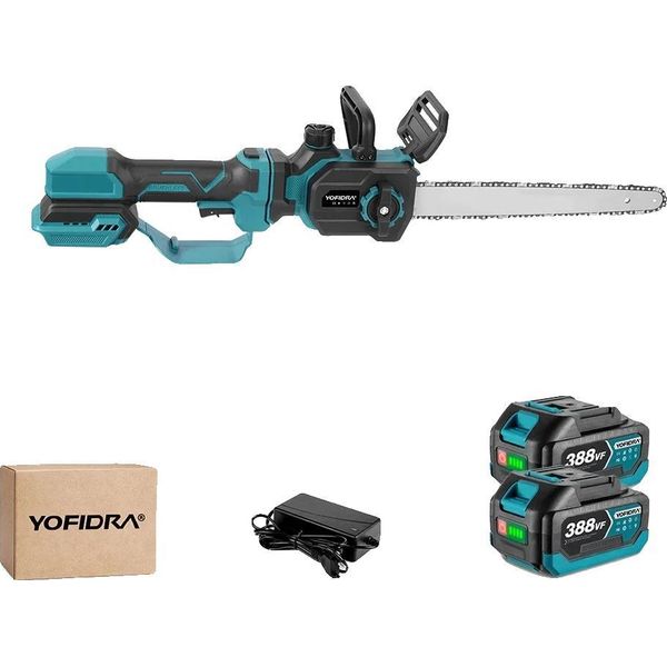 Motosega Elettrica, Motore Brushless, Barra Telescopica, 2 Batterie-image