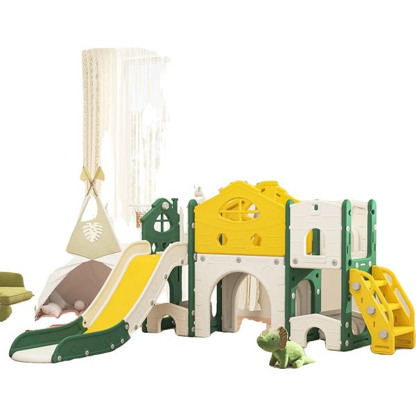 Scivolo Da Parco Giochi, Funzionalità 7 In 1, Design Sicuro E Resistente, Scivolo Singolo-image