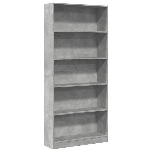 Syfax™ Libreria Grigio Cemento 80X24X176 Cm In Legno Multistrato-image