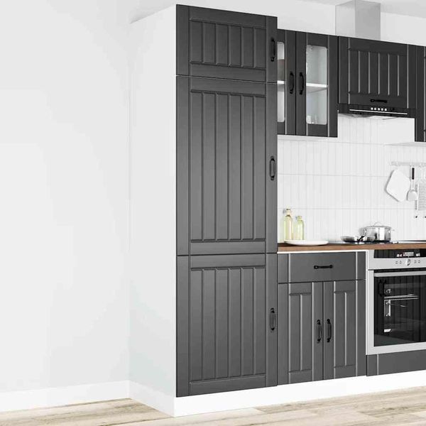 Syfax™ Armadio Da Cucina Lucca Nero In Legno Multistrato-image