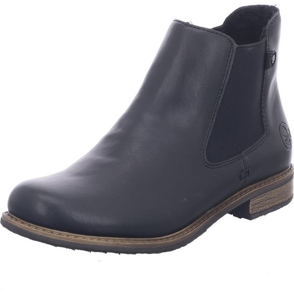 Rieker Donna Stivaletto Piatto Chelsea Boot Con Solette Morbide 74854, Misura:37 Eu, Colore:Nero-image