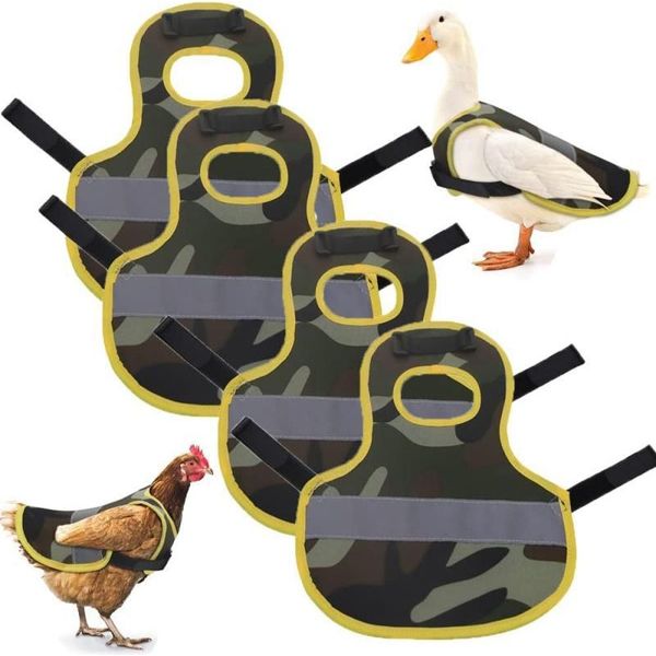 Inf Gilet Di Sicurezza Riflettente Per Polli, Anatre E Oche - Confezione Da 4, Tessuto Oxford Camuffare-image