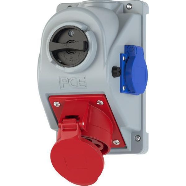 Presa Di Corrente Fissa Con Interruttore Tipo """Combo-Pol"""" 32A 400V 3P+Z+N, Presa Di Corrente A 230V, Interruttore 0-1 IP44"-image