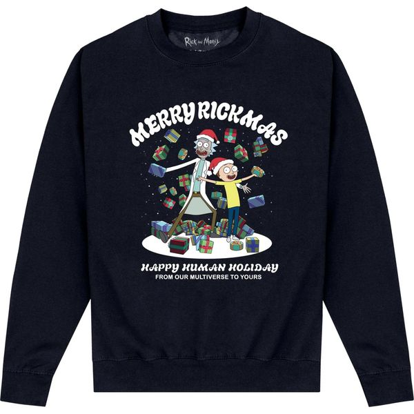 Rick And Morty - Felpa Per Uomo/Donna Unisex - Design Natalizio PN310 (4XL) (Nero)-image