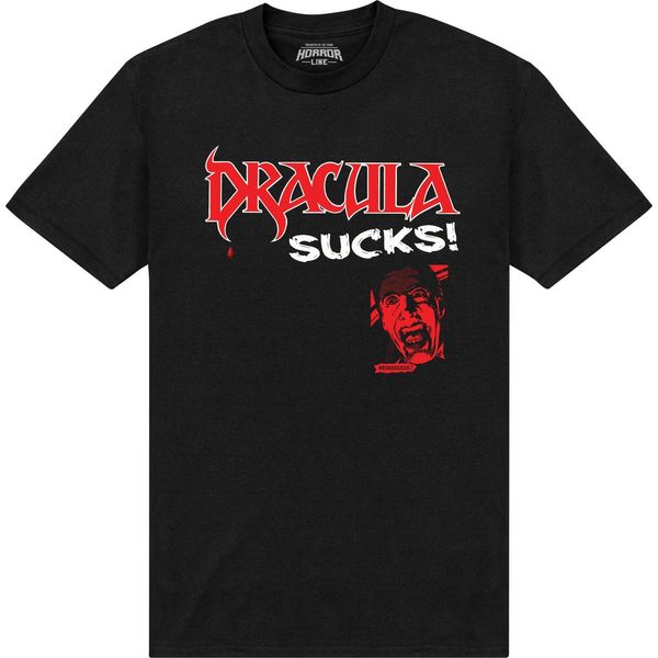 Horror Line - Maglietta "Dracula Sucks"" Per Uomo/Donna Unisex PN648 (L) (Nero)"-image