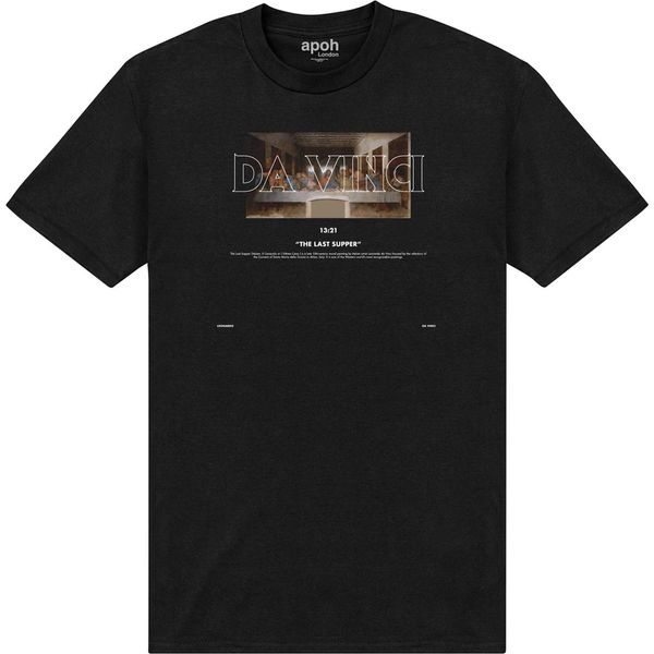 Apoh - Maglietta "Ultima Cena"" Per Uomo/Donna Unisex PN579 (L) (Nero)"-image