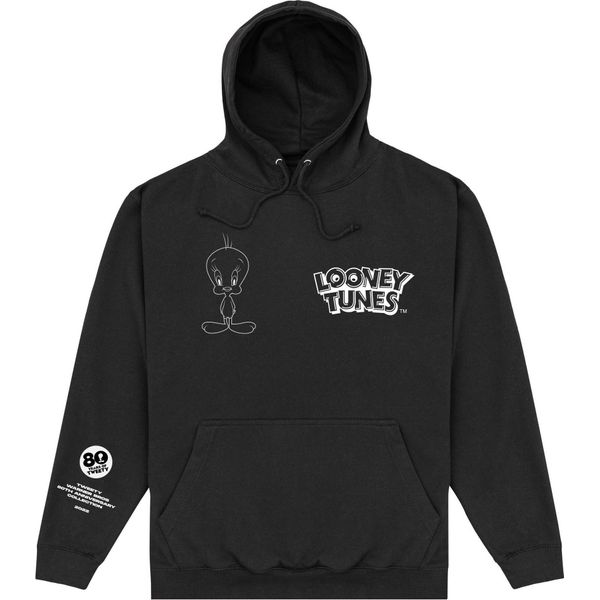 Looney Tunes - Felpa Con Cappuccio "80Th"" Per Uomo/Donna Unisex PN610 (3XL) (Nero)"-image