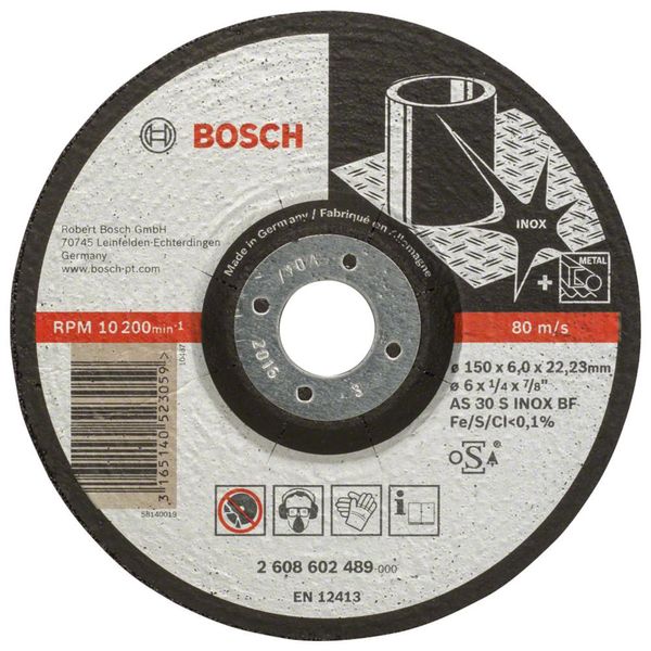 Bosch Pro Disco Abrasivo In Acciaio Inox 150 X 6 X 22,23 Mm - 2608602489-image