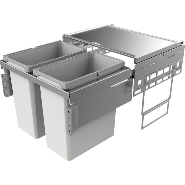 Naber, Cox® Base 2T 600-2. Cestino Per Rifiuti, Grigio Chiaro, Altezza 460 Mm - Cestino Per Rifiuti-image