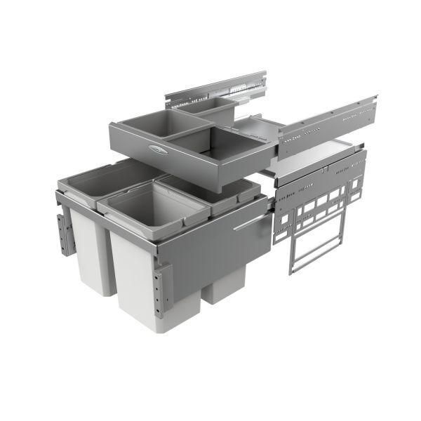 Naber, Cox® Base 1T 500-3 Con Base Di Appoggio. Cestino Per Rifiuti, Grigio Chiaro, Altezza 460 Mm - Cestino Per Rifiuti-image