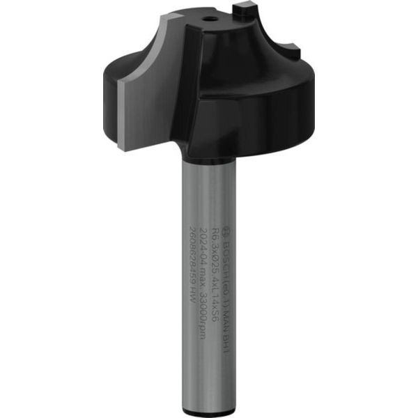 Fresa Per Bordi E, 6 Mm, R1 6,3 Mm, D 25,4 Mm, L 14 Mm, G 46 Mm 2608628459-image
