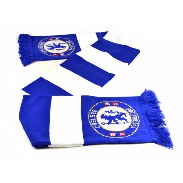 Sciarpa Da Calcio Del Chelsea Fc Con Stemma Ufficiale Del Club BS429 (Taglia Unica) (Blu/Bianco)-image