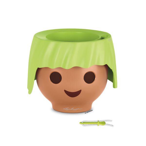 Fioriera Lechuza Ojo Verde Mela | Fioriera Per Bambini Con Sistema Di Irrigazione | In Design Playmobil | Ø 21 X 15,8 Cm | 19042-image