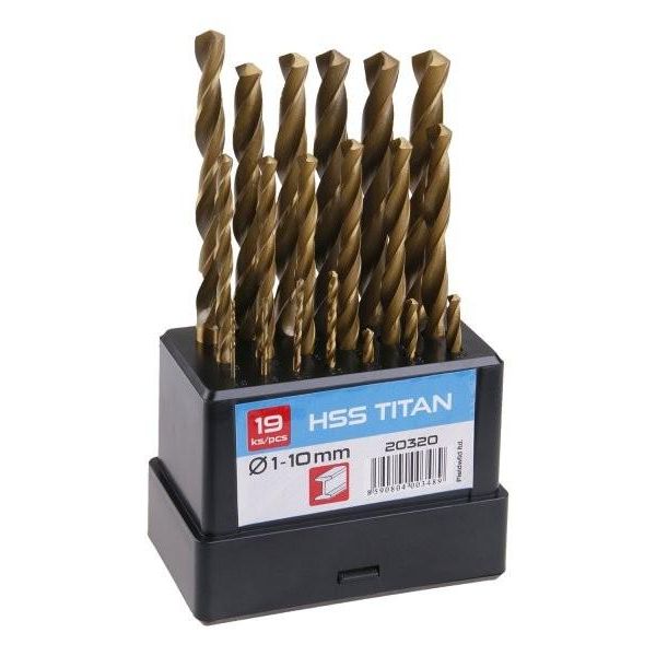 Levior Set Di Punte Hss Titan 1-10 Mm (0,5 Mm Ciascuna) 19 Pezzi In Plastica-image