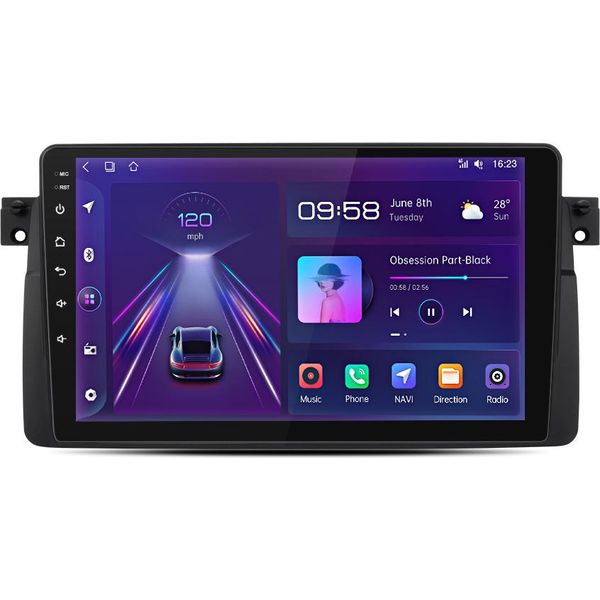 9" Android Auto Autoradio Per Bmw 3Er E46 Gps Navi Usb Bt Wifi Fm 6+128G Carplay Swc Wifi Dab+Rds 4G Sim"-image