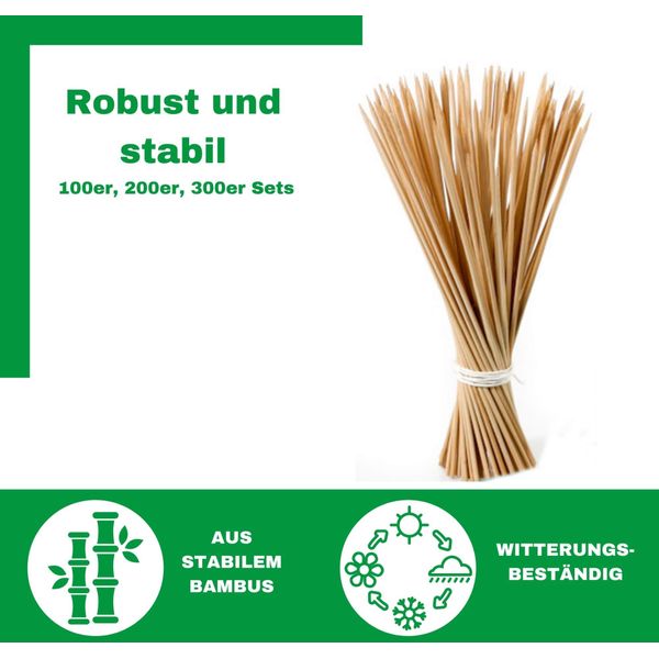 Novatool 200X Bastoncini Di Graniglia 80 Cm X 6,5 Mm I Naturale I Bastoncini Per Piante Bastoncini Di Bambù Bastoncini Di Bambù Bastoncini Di Bambù Supporto Per Piante Bastoncino Di Legno Picchetti Per Piante-image