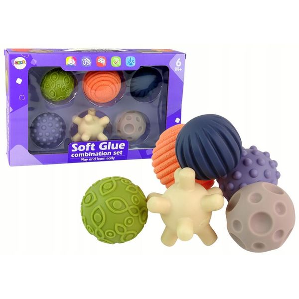 Set Con 6 Palline Sensoriali Colorate-image