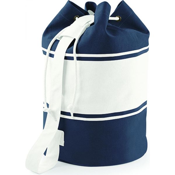 Quadra QD27 | Borsone In Tela | 30 X 53 X 30 Cm - Colore: Navy/Natural - Dimensioni: 30 X 53 X 30 Cm-image