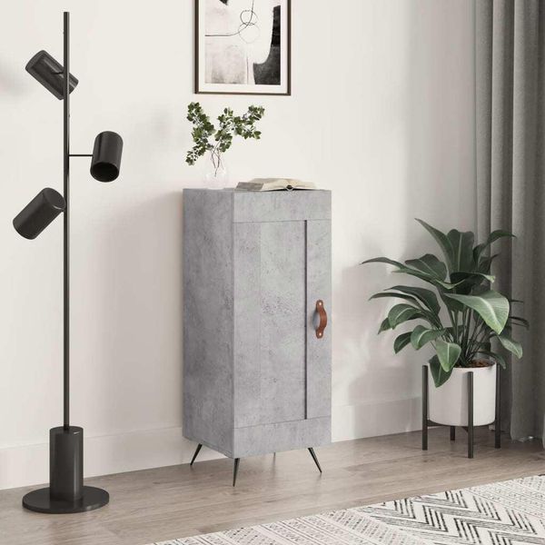 The Living Store Credenza Cemento Grigio 34,5X34X90 Cm Materiale A Base Di Legno-image