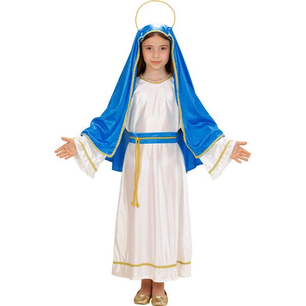 Costume Da Santa Maria Per Bambini - Taglia 116 - 140 Cm - Vergine Maria 140 Cm - 8-10 Anni-image
