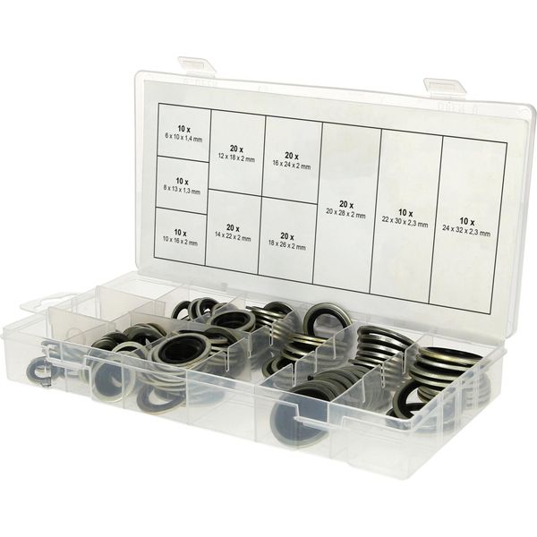Ks Tools Werkzeuge-Maschinen Gmbh Sortiment Verbund-Dichtringe, Ø 6-24Mm, 150-Tlg (970.0760)-image