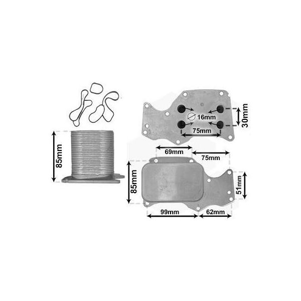 Van Wezel 06013705 Radiatore Olio Motore Per Bmw 5 Touring (F11) 5 Berlina (F10) 1 Hatchback (F20) 3 Touring (F31) 3 Berlina (F30, F80) X3 (F25)-image