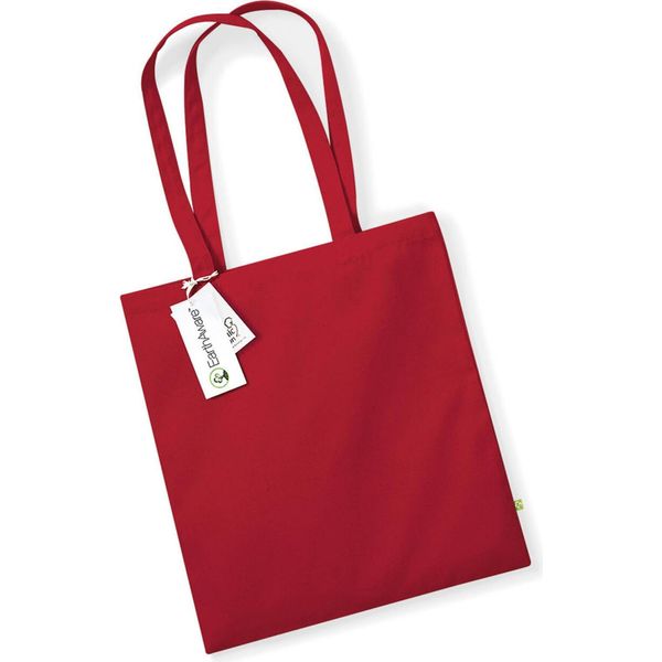 Westford Mill W801 | Earthaware Organic Bag For Life 38 X 42 Cm - Farbe: Classic Red - GrößE: Taglia Unica-image