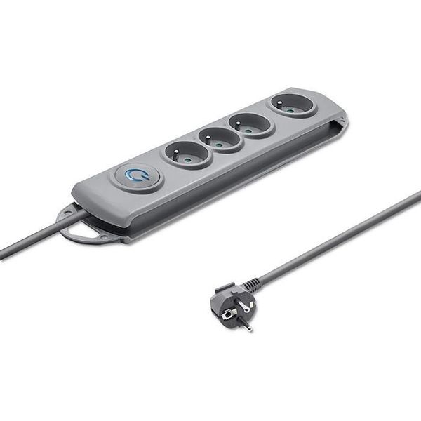 Qoltec 50163 Limitatore Di Sovratensione Grigio 4 Prese Ac 230 V 1,5 M-image