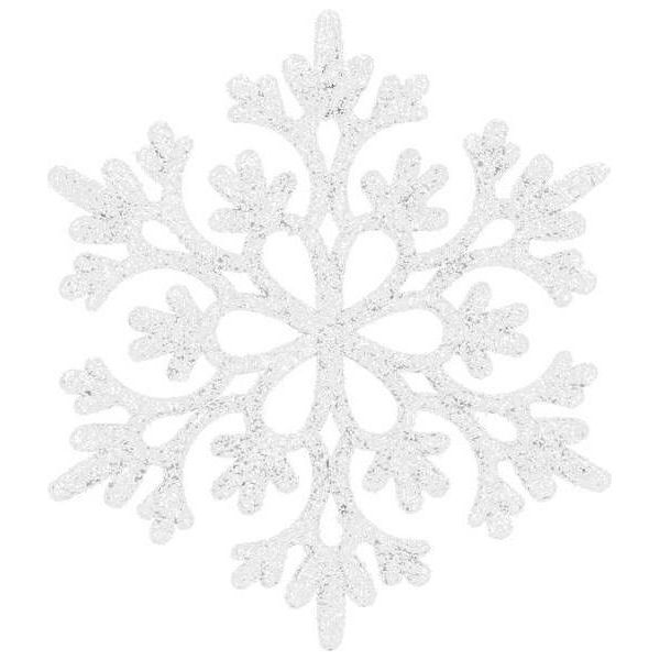 Springos Fiocchi Di Neve Decorativi Con Glitter 12 Pz. 10 Cm Decorazioni Per Albero Di Natale Bianco Decorazioni Per Albero Di Natale A Finestra-image
