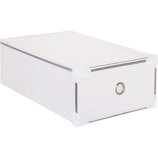 Springos Scatola Per Scarpe Con Cassetto Scatola Per Scarpe Scatola Per Scarpe Fai Da Te Scatola Per Scarpe Bianca Cassetto Scatola Scaffale Scomparti 31×20,5X11 Cm-image