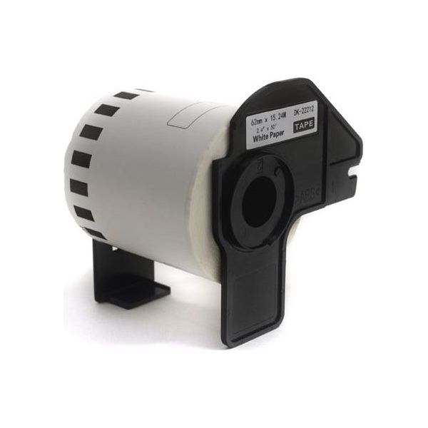 Jetworld Etichette Brother Dk Di Ricambio Nero Su Bianco 62Mm*15,24M DK22212, DK-22212, DK22.212-image