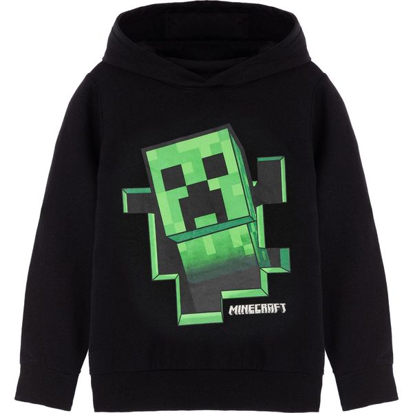 Minecraft - Felpa Con Cappuccio Per Bambini NS7606 (116) (Nero/Verde)-image