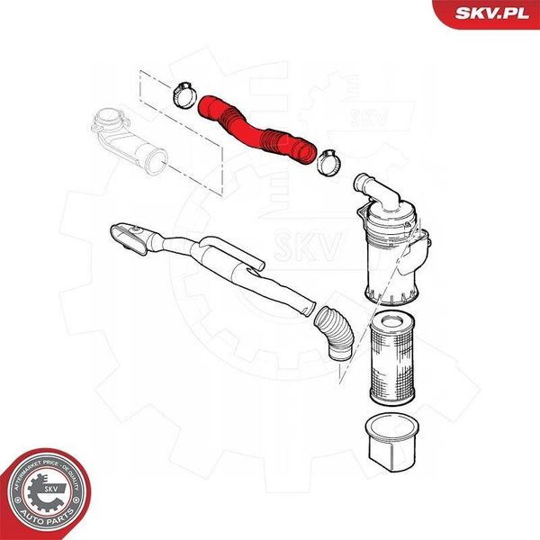 Esen Skv 24SKV445 Tubo Di Aspirazione Filtro Aria Per Fiat Doblo Cargo (223) Anteriore Sinistro-image