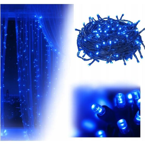 Luci Di Fata - 200 Led - Lunghezza Totale 14 M - Luci Blu - Decorazione Natalizia-image