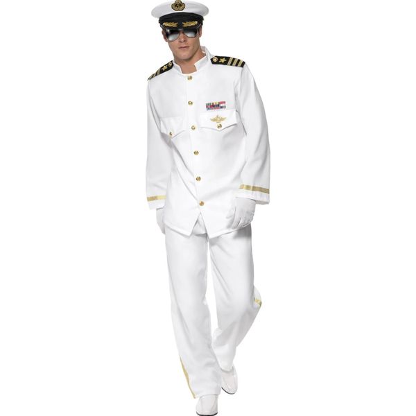 Smiffys - Costume Da Capitano "Deluxe"" Per Uomo SM3383 (L) (Bianco)"-image