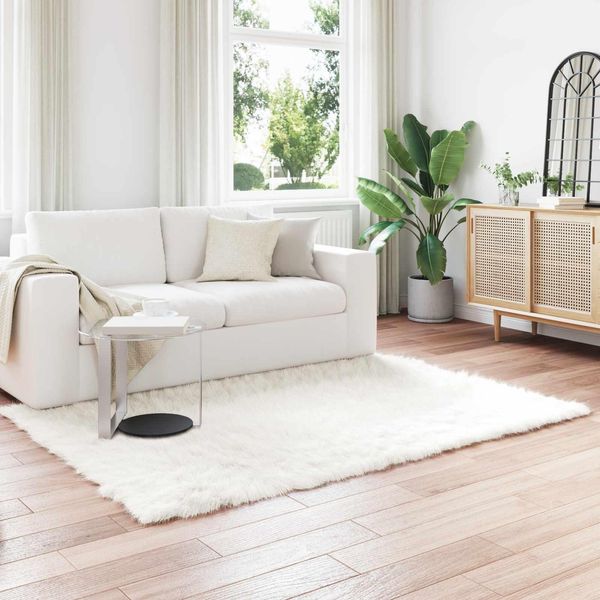 Vidaxl Tappeto In Pelle Di Pecora Artificiale Tafalla White 160 X 230 Cm Poliestere-image