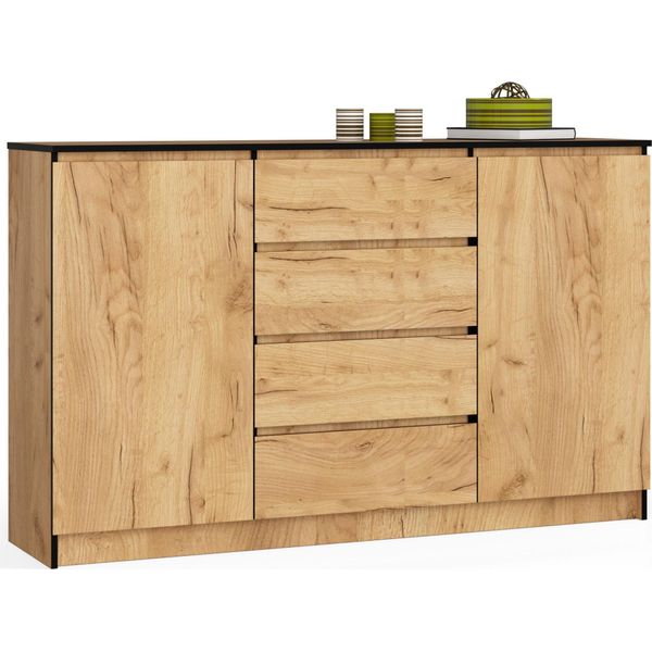 Akord Credenza 2 Ante 4 Cassetti Rovere Craft 160X40X99 Cm-image