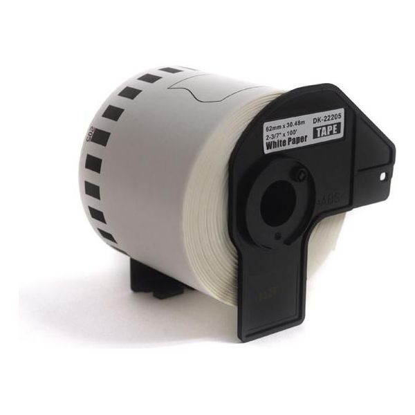 Jetworld Etichette Brother Dk Di Ricambio Nero Su Bianco 62Mm*30,48M DK22205, DK-22205, DK22.205-image