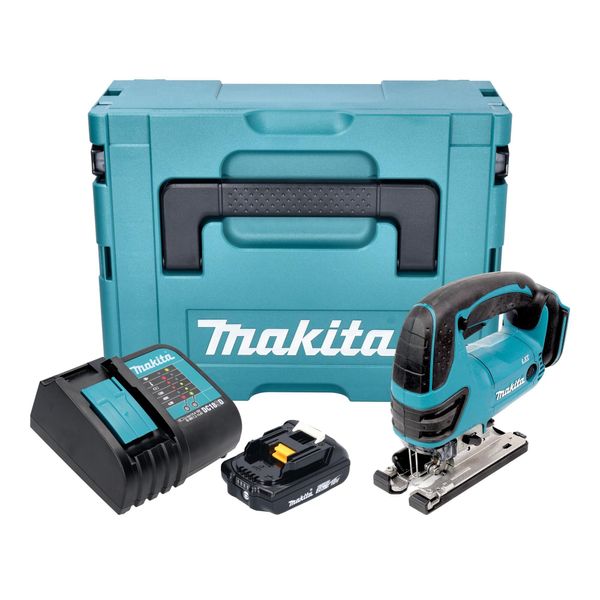 Makita Djv 180 SA1XJ Seghetto Alternativo A Batteria 18 V 135 Mm + 1X Batteria 2,0 Ah + Caricabatteria + Makpac-image