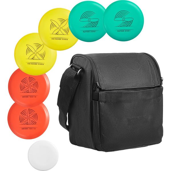 Succebuy Set Da Disc Golf Con 6+1 Dischi Per Principianti, Inclusi Putter, Mid-Range, Driver, Mini Marker E Zaino Portatile - Ideale Per Giardino, Spiaggia, Parco E Attività All'aperto.-image