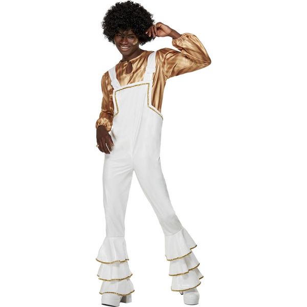 Smiffys - Set Costume "Anni '70"" Per Uomo SM2161 (Xl) (Bianco/Oro)"-image