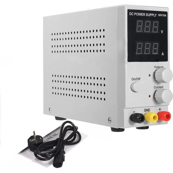 Alimentatore Da Laboratorio - Alimentatore Cc Regolabile - Uscita 0-30 V - Ingresso 220 V Ca 50 Hz - Precisione Di Visualizzazione ±0,5% - Bassa Ondulazione Residua 50 Mv - Grigio-image