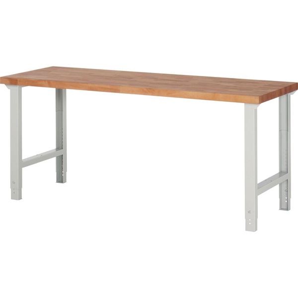 Banco Da Lavoro Serie Bk 650 B2000Xd700Xh790-1140Mm Faggio Massiccio Grigio Chiaro-image