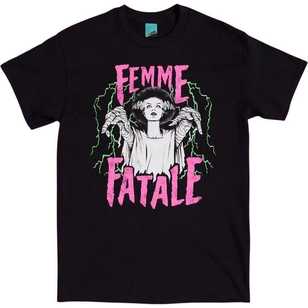 The Bride Of Frankenstein - Maglietta "Femme Fatale"" Per Uomo/Donna Unisex TT990 (Xxl) (Nero)"-image