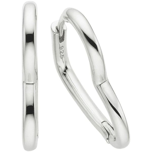 Paar Creolen "Schmuck Geschenk Ohrschmuck Ohrringe Herzform", Silber (Silberfarben), Aniston Jewelry & Watches, Ohrringe, Damen, Silber 925 (Sterlingsilber)-image