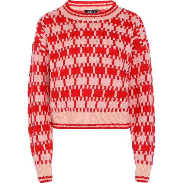 Maglione Da Donna Fenia - Rosso Bianco Lana, M/L-image