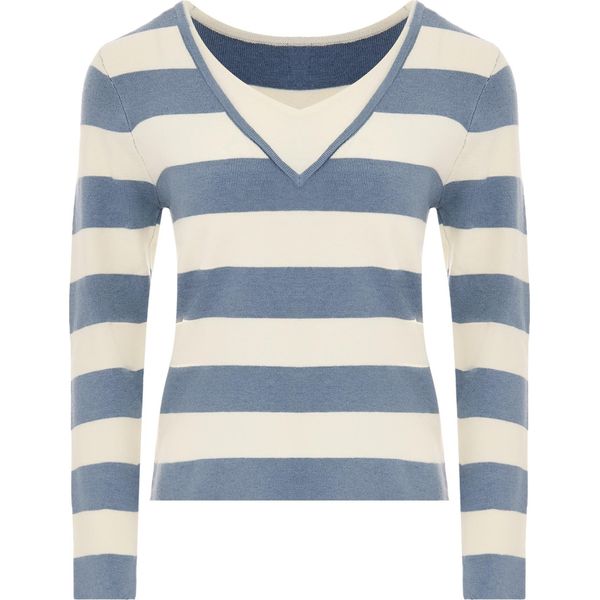 Maglione Da Donna Bridgeport - Blu Bianco Lana, Xs/S-image