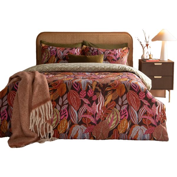 Furn - Set Di Biancheria Da Letto Stampata "Ultimate"", Velluto, Reversibile RV3605 (Letto Matrimoniale) (Rame)"-image